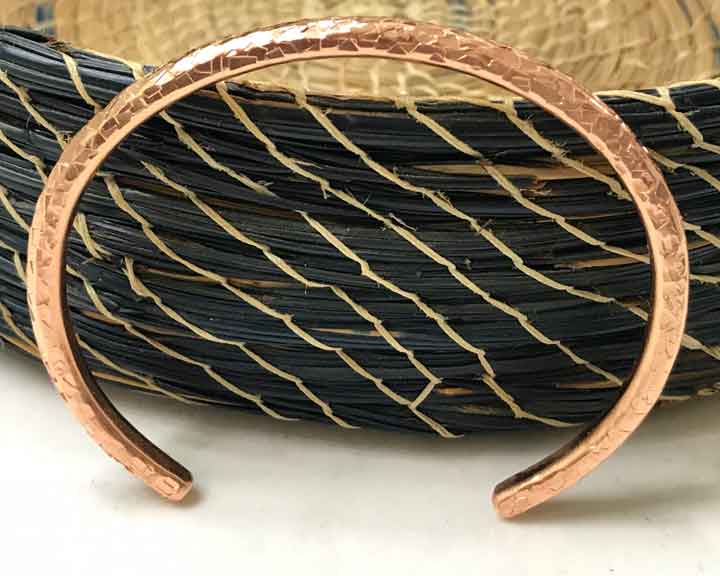 textured handmade copper bracelet